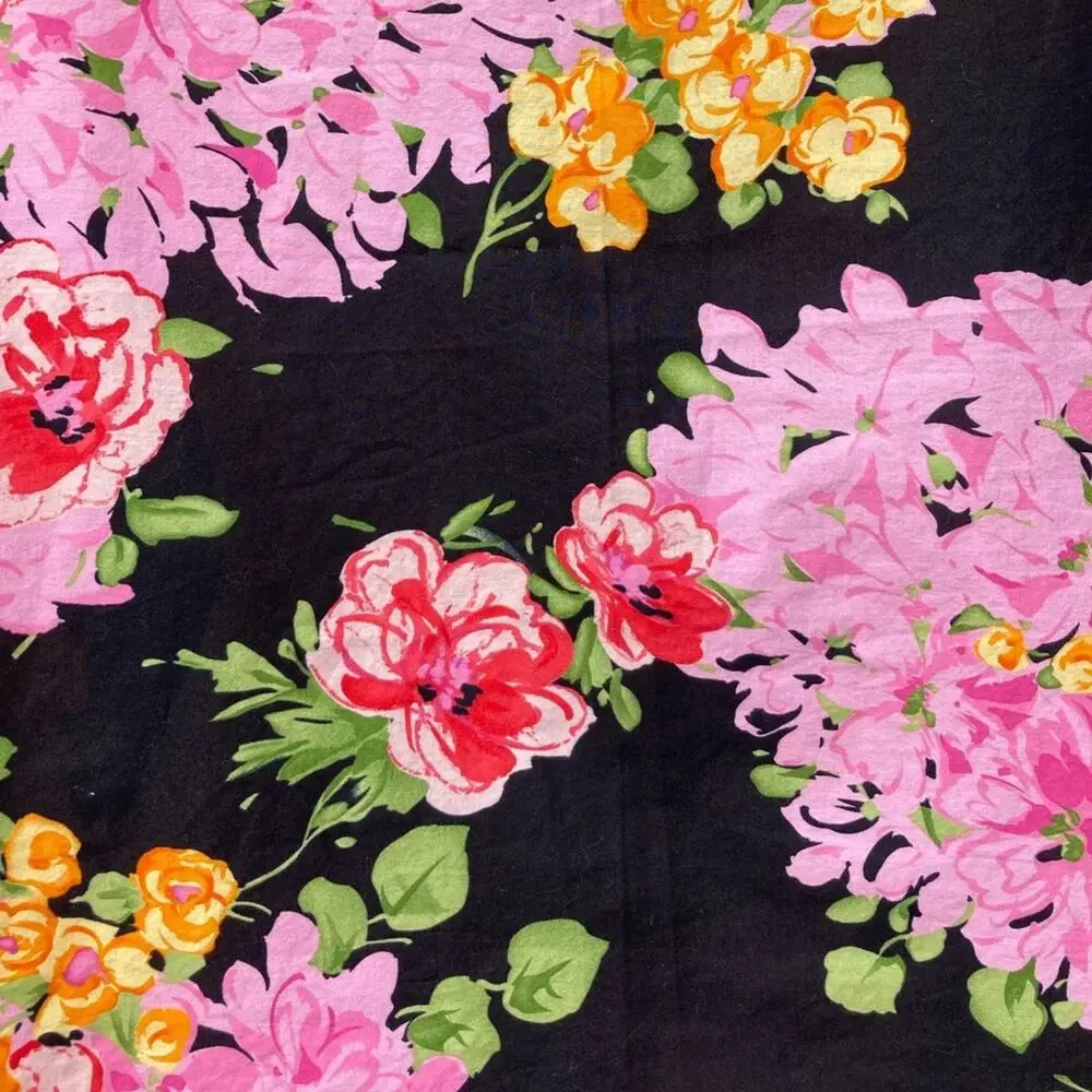 Boho Black Floral Scarf Wrap Bistro Tablecloth